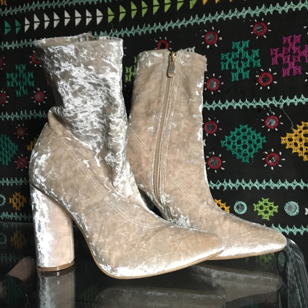 Velvet Cream Booties